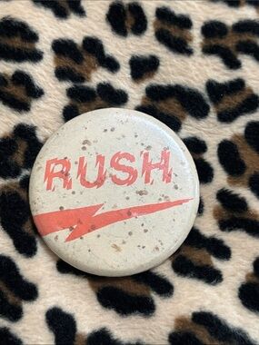 RUSH ⚡️ Vintage Button Pinback Progressive Hard Rock Toronto Canada Fantasy 80s